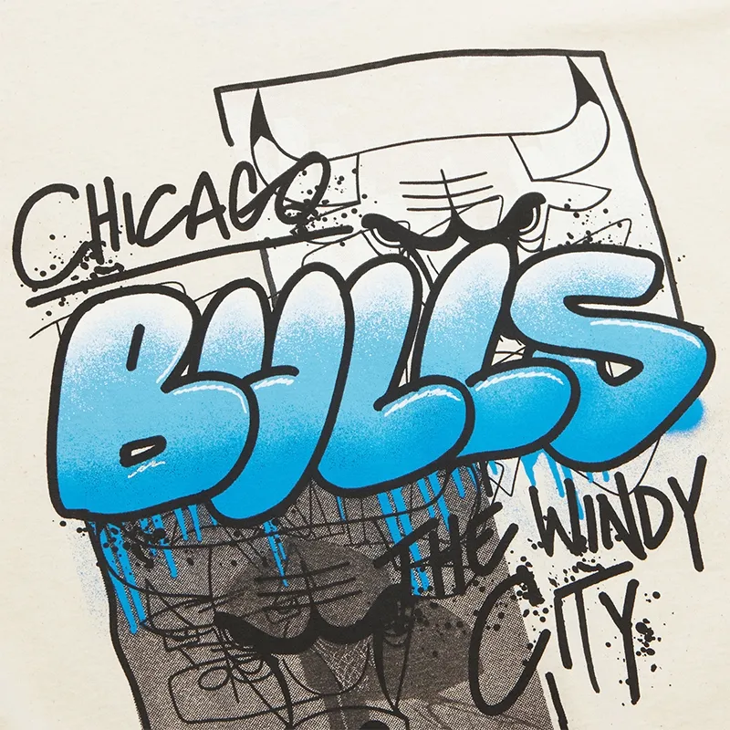 Mitchell & Ness x NBA Chicago Bulls T Shirt Men's Ecru-2