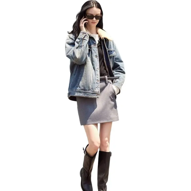 MOCO Puffer Jacket Women's Denim Blue-5