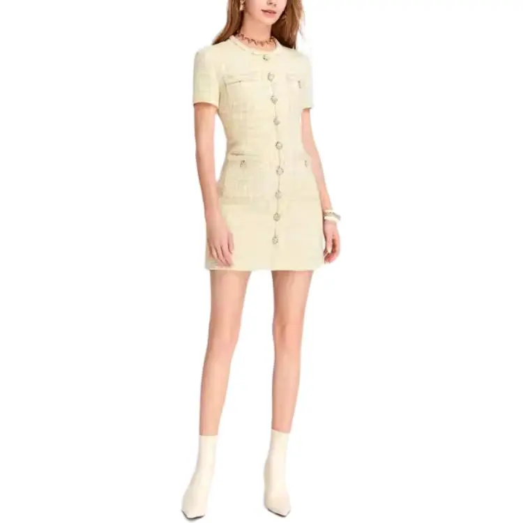 Bebe Short Sleeved Dress Women's Yellow-2