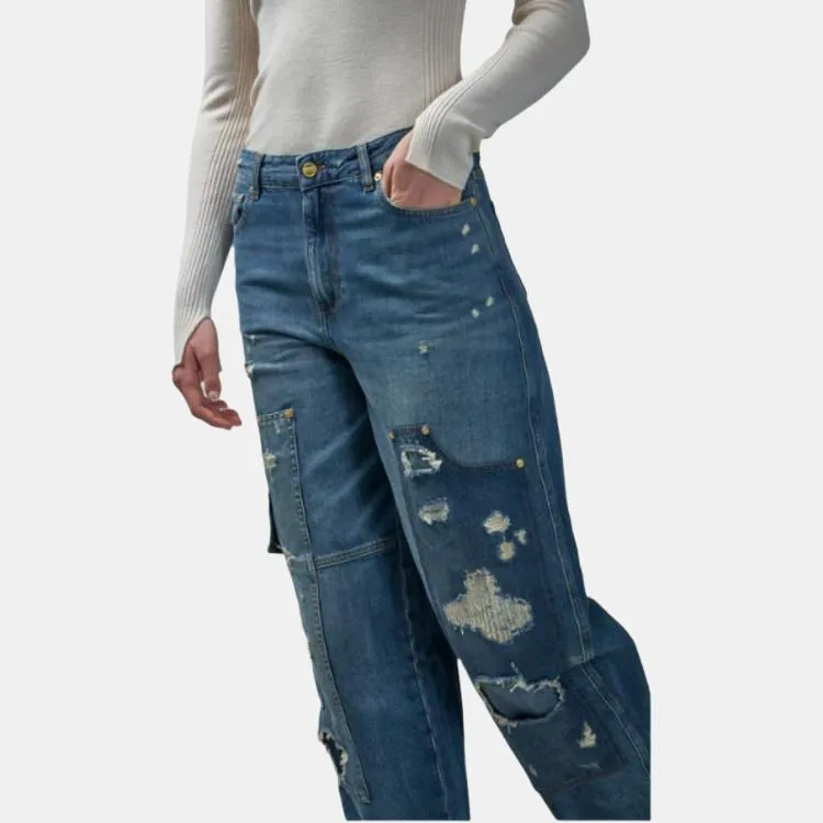 GANNI Distressed Wide Leg Jeans-2