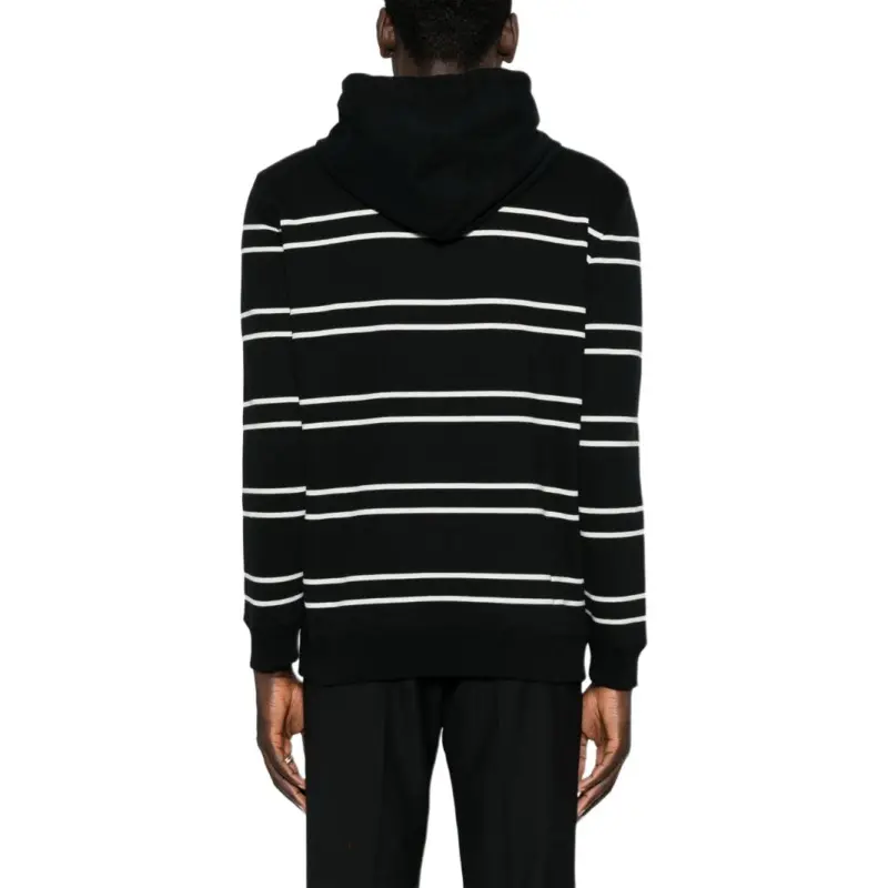 SAINT LAURENT Stripe Detailed Drawstring Hoodie-4