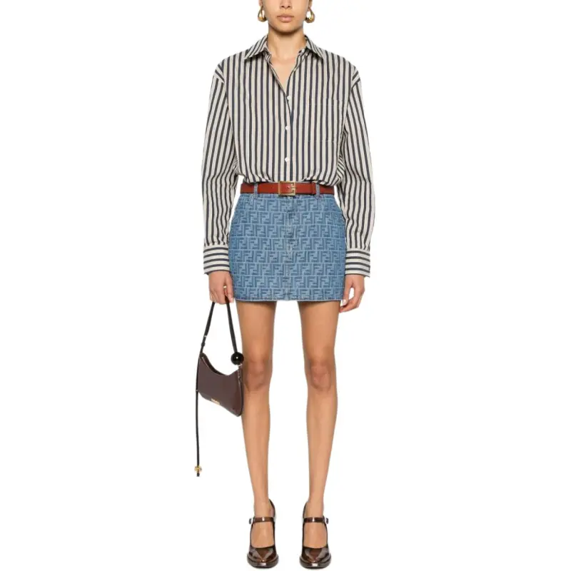 FENDI Ff Jacquard Jeans Mini Skirt-1