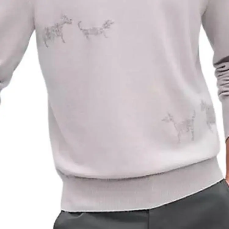 HERMES Cashmere Sweater Men's Mist White-3