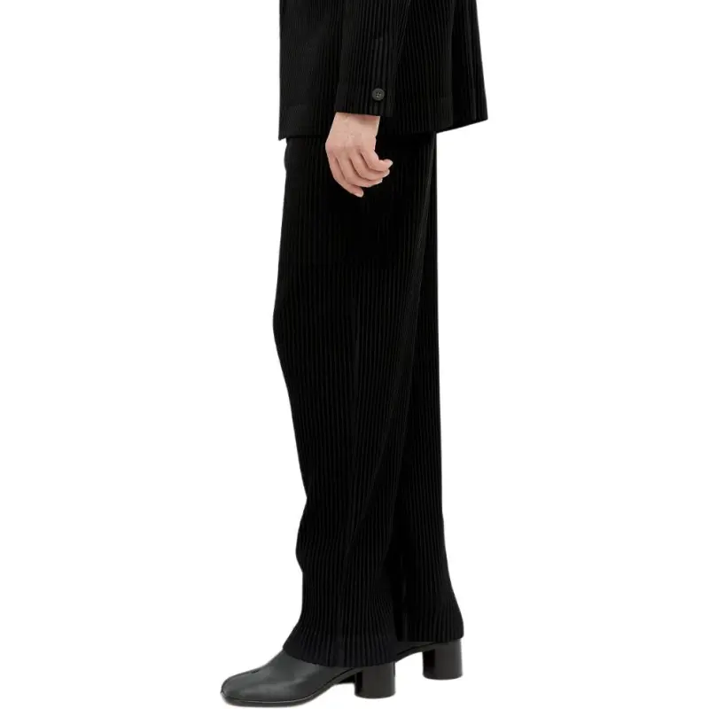 Homme Plissé Issey Miyake Basic Mid Rise Tapered Trousers-3