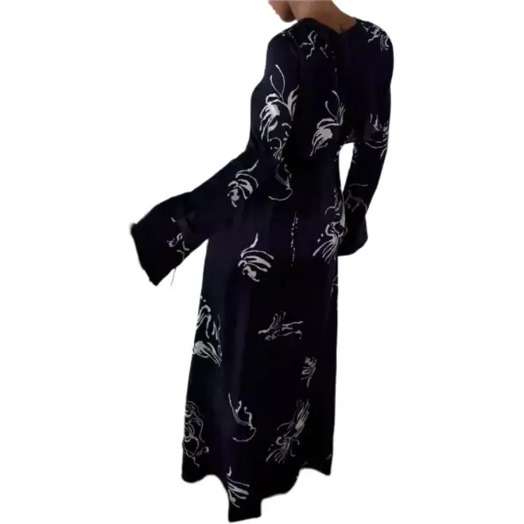 ZARA Long-Sleeved Dresses Women's Blue-3