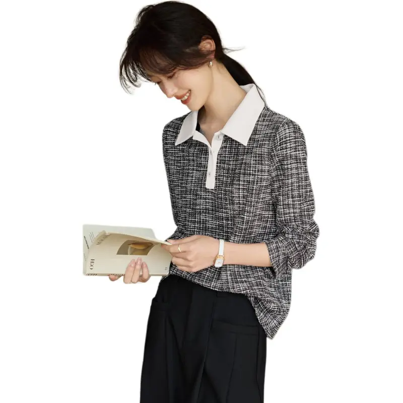 Mo Han Yi Mei Shirt Women's Black White-1