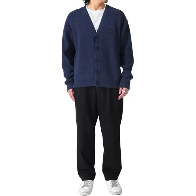 Maison Kitsune Fox Head Embroidered Knitted Cardigan-2