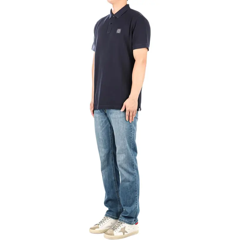 STONE ISLAND Logo Patch Short Sleeved Polo Shirt-4