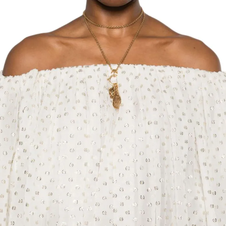 Chloé Gathered Off The Shoulder Top-4