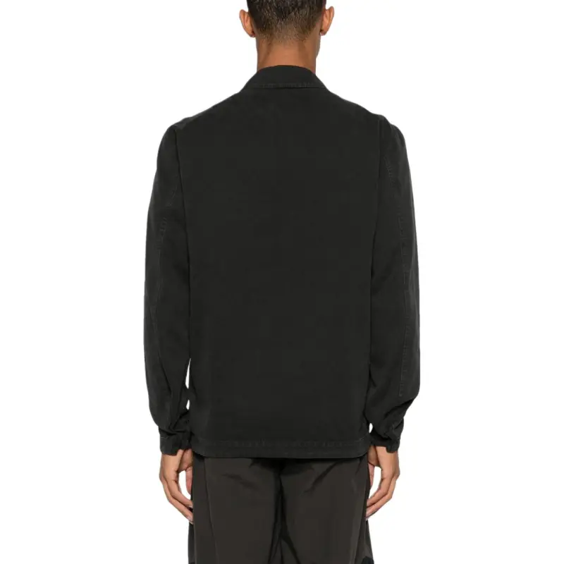 STONE ISLAND Logo Patch Zipped Overshirt-4