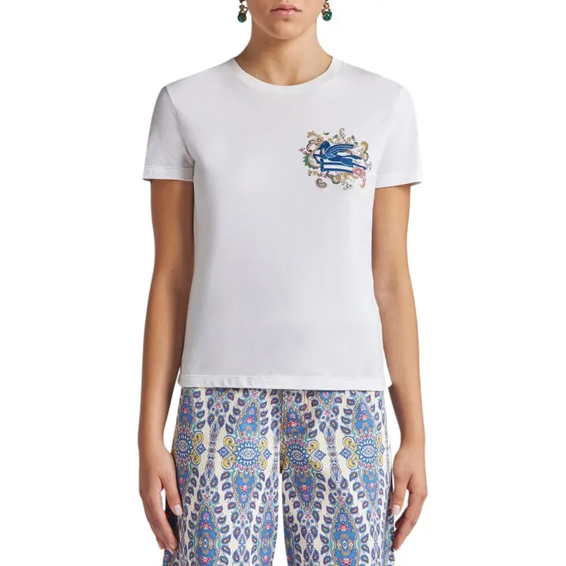 ETRO Pegaso Embroidered Crewneck T Shirt-2