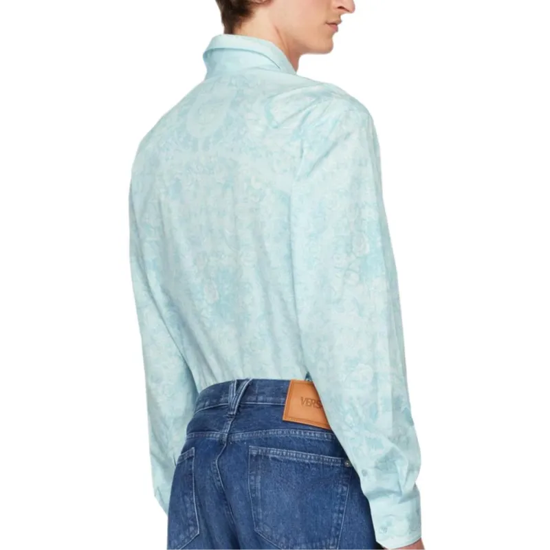VERSACE Shirts Men Light Blue-4