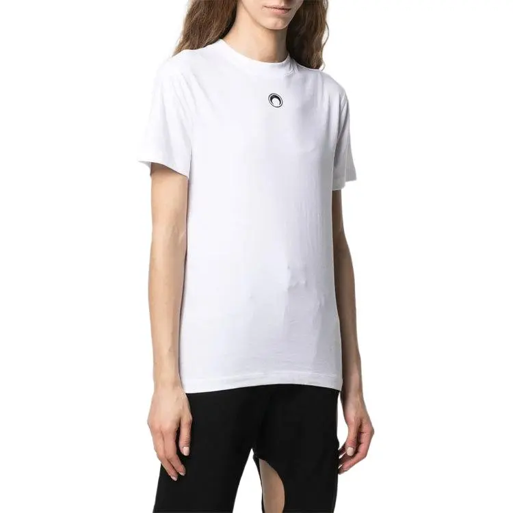 Marine Serre Organic Cotton Embroidered T shirt White-2