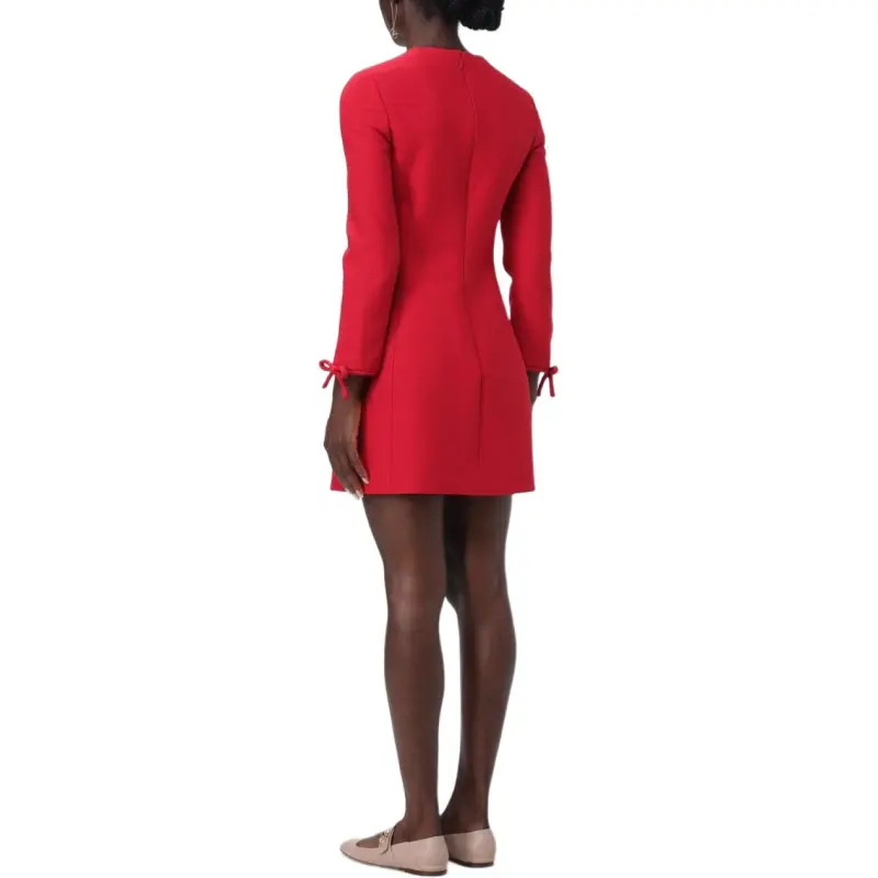 Valentino Long Sleeved Dresses Women's Red-1