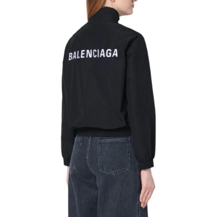 Balenciaga Logo Embroidered Zip Up Jacket-5