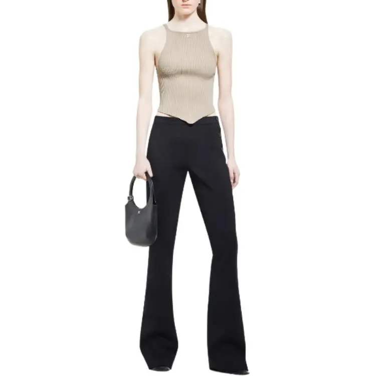 COURREGES Rib-Knit Pointy Tank Top-1