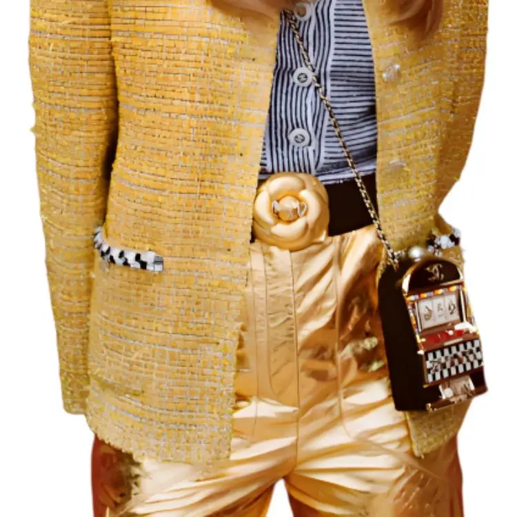 CHANEL Casual Pants Women's Gold-2