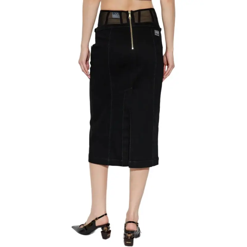 VERSACE JEANS COUTURE SS25 Denim Long Skirt Women's Black-2