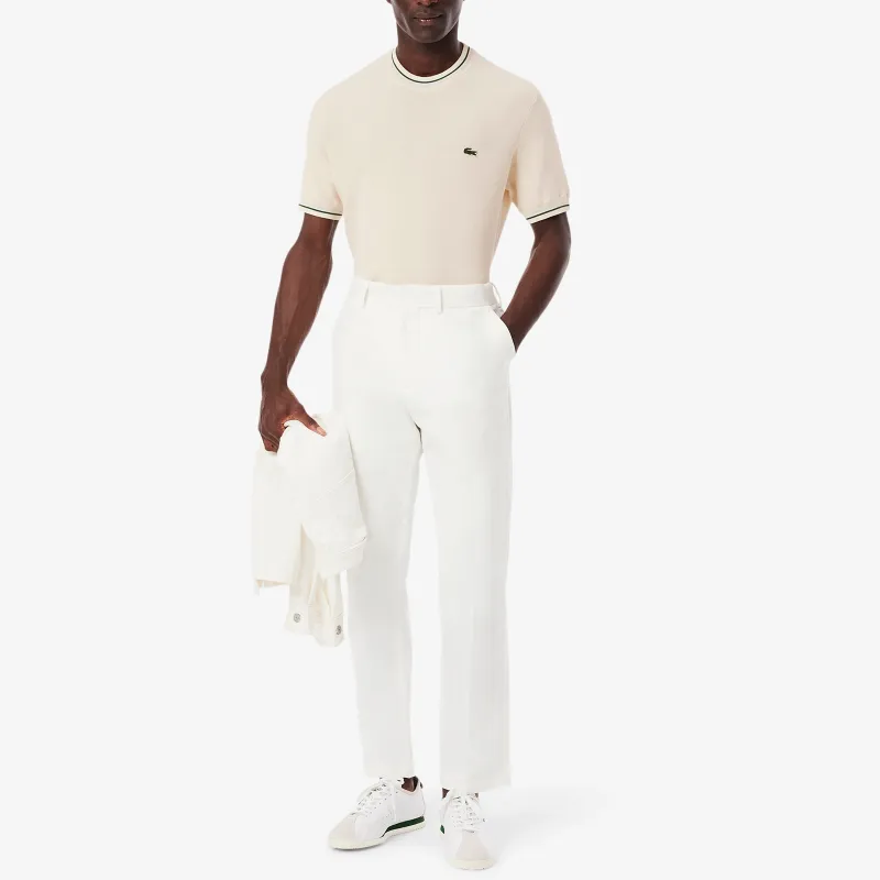 LACOSTE T Shirts Men Ecru-4