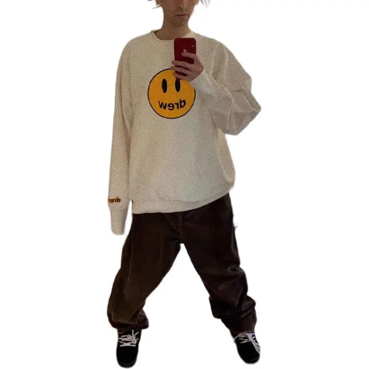 Drew House Smiley Collection Sweatshirt Unisex White-4