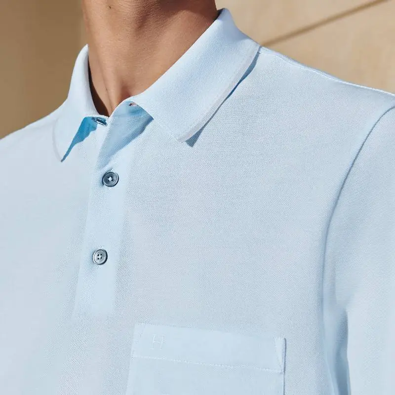 HERMES Polo Shirt Men's Sky Blue-2