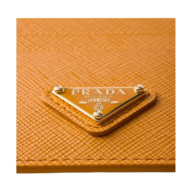 PRADA Calfskin Card Holder Women's Amber-2