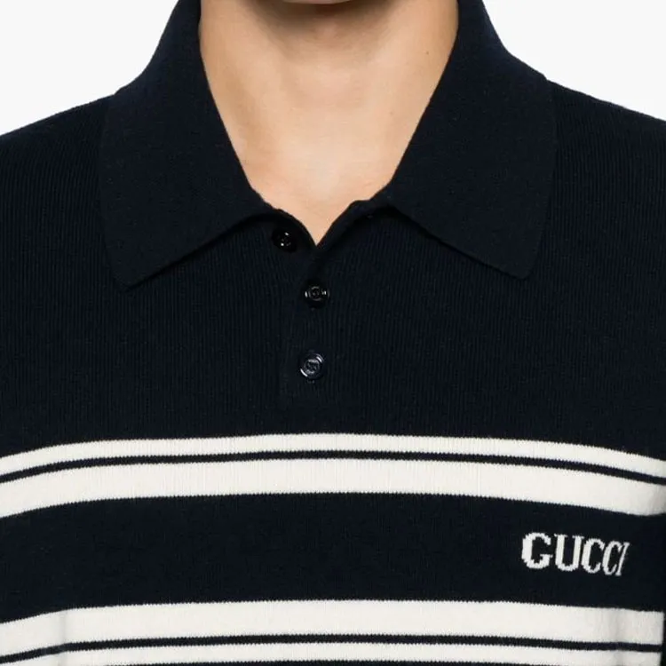 GUCCI Logo jacquard Polo Shirt-6