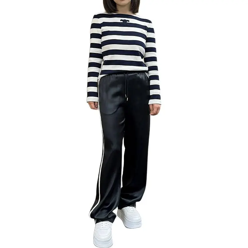 CELINE Triomphe Marinière T shirt In Cotton Jersey-3