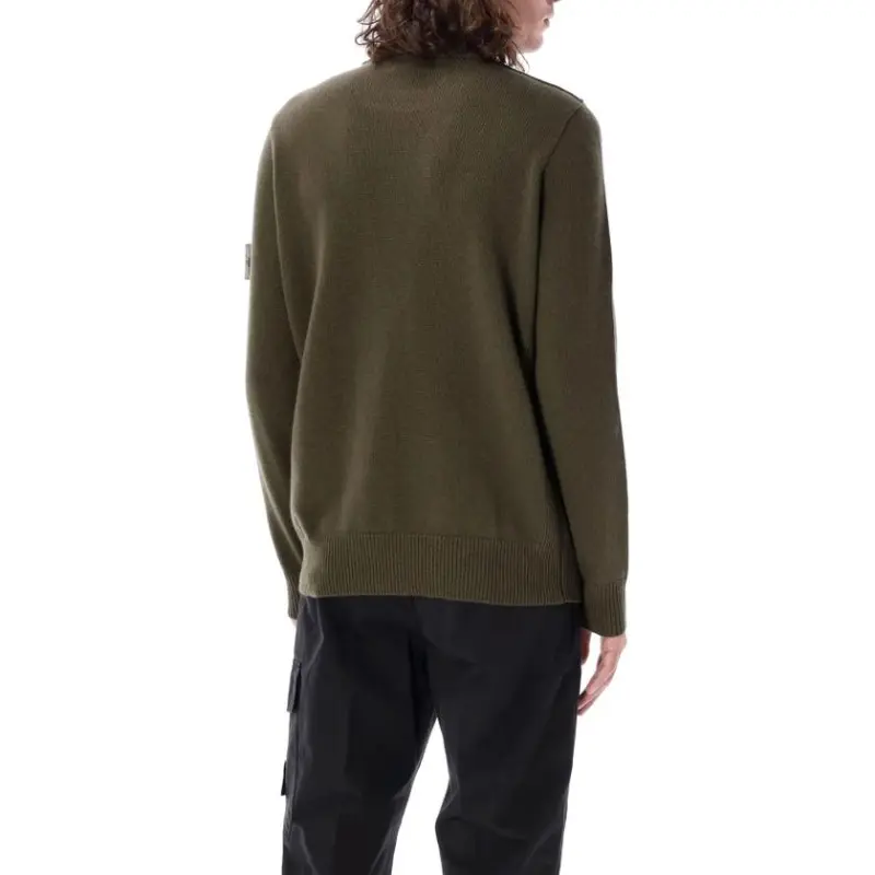 STONE ISLAND Logo Patch Crewneck Knit Jumper-3