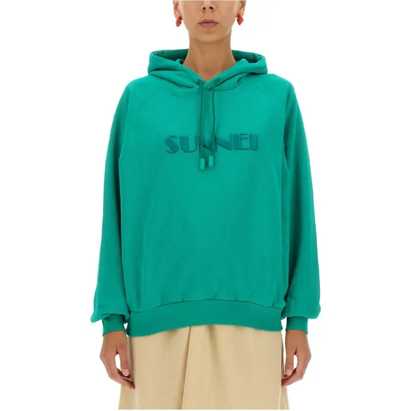 Sunnei Logo Embroidered Hoodie-2