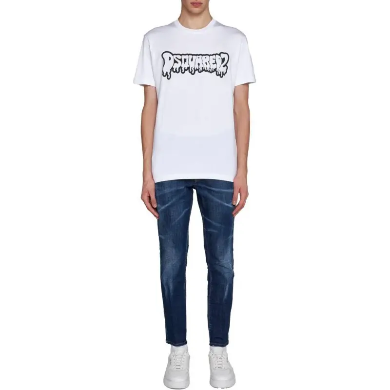 Dsquared2 Logo Patch Straight Leg Jeans-2