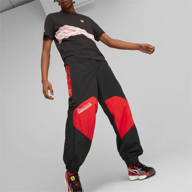 PUMA X FERRARI Casual Pants Unisex Red Black-2