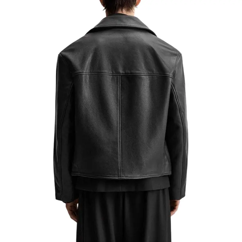 ZARA Leather Jacket Men's Black-3