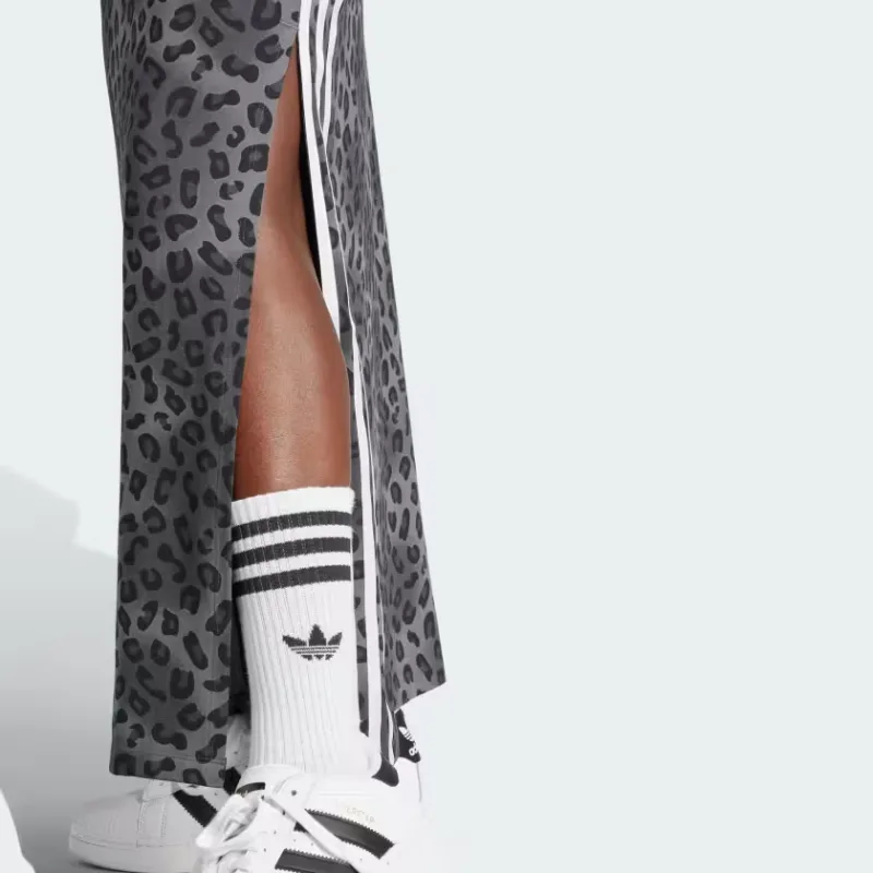 Adidas Originals Leopard Luxe 3-Stripes Maxi Dress Slip Dresses Women's Black-4