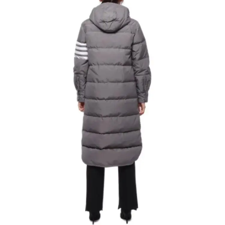 THOM BROWNE 4 Bar Striped Padded Long Coat-4
