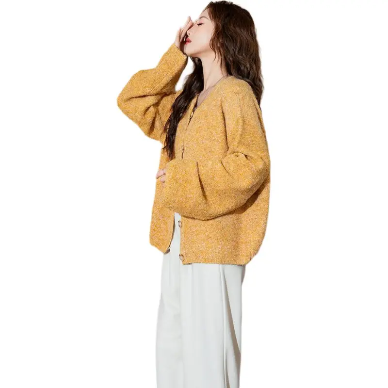 Tonlion Sweater Women's Antumn Leaves Yellow-4
