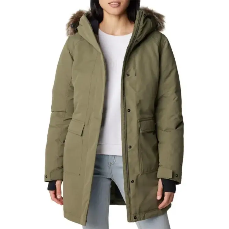 Columbia Parka Coats Women's Olive Green-4
