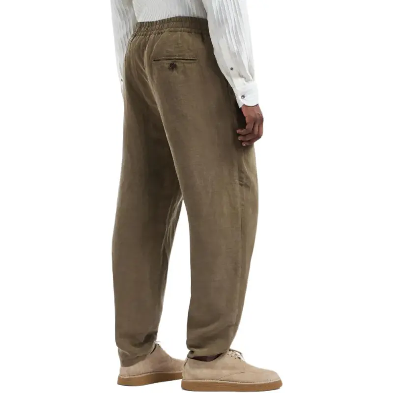 GIORGIO ARMANI Single pleat Trousers In Linen And Lyocell-2