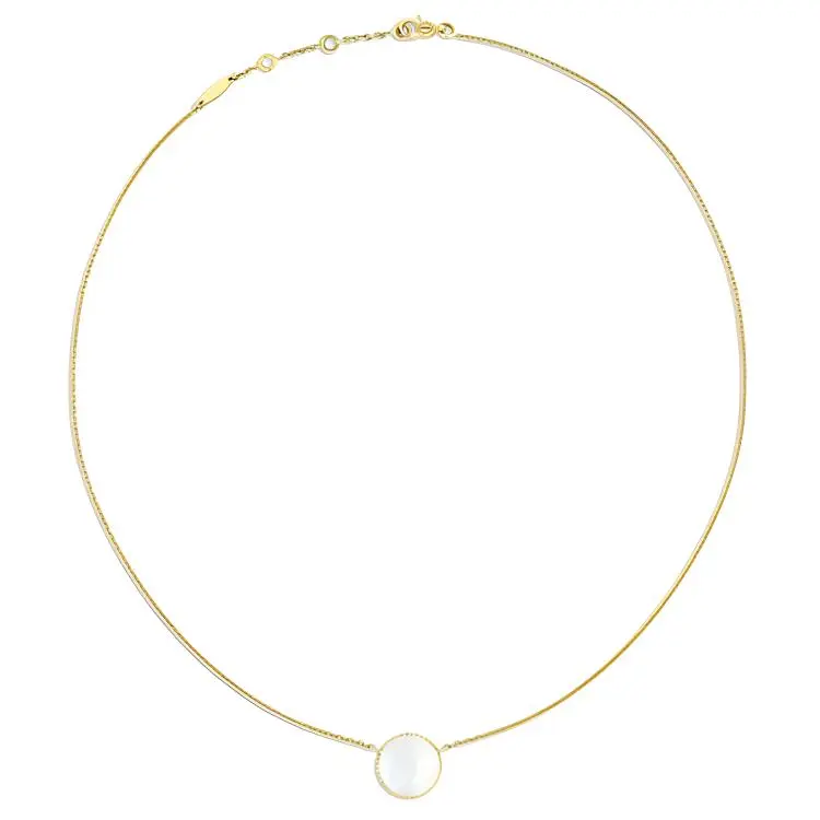 DIOR 18K Gold, Diamond, Mother Of Pearl Necklaces Women's White-2