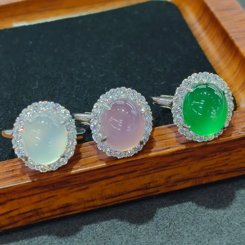 Grace Chalcedony Jade Rings Women's-1