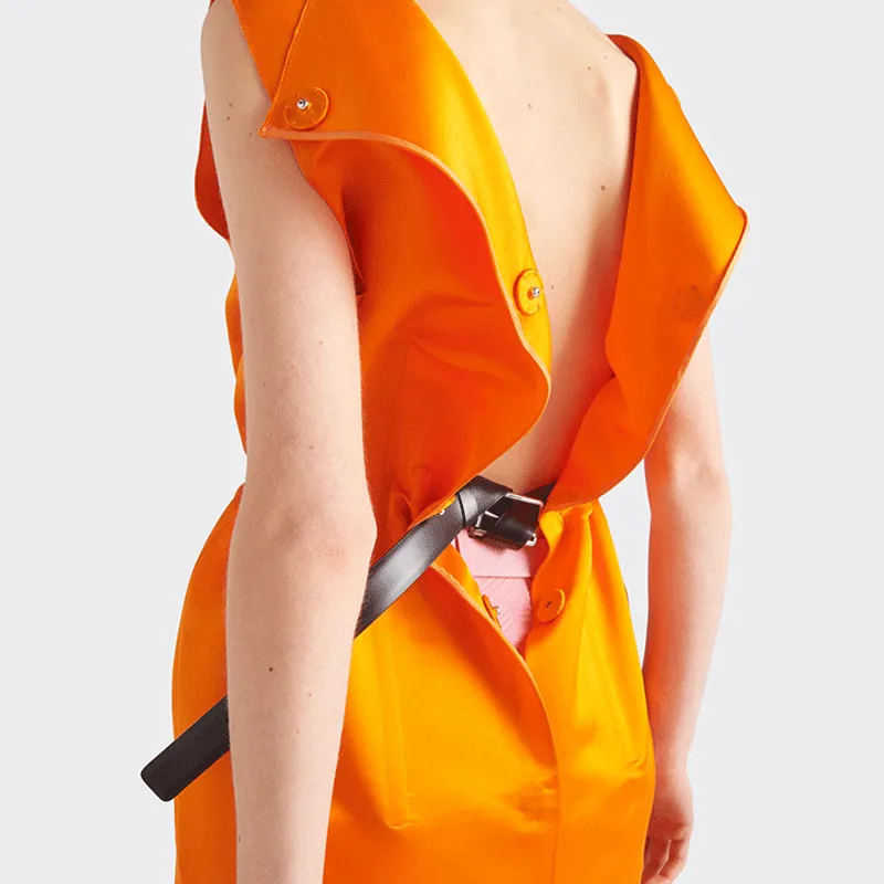 PRADA SS22 Sleeveless Dress Women's Orange-4