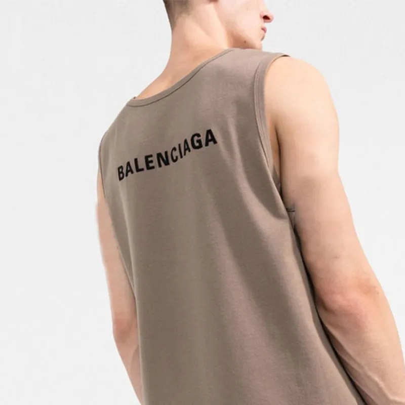Balenciaga SS22 Tank Tops Regular Version Men's Brown-4