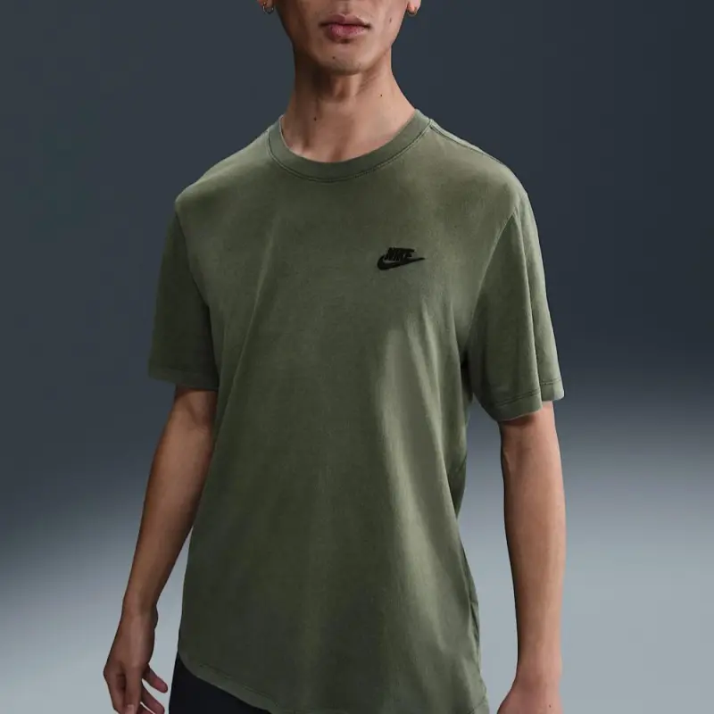 Nike T Shirts Men Olive Green-2