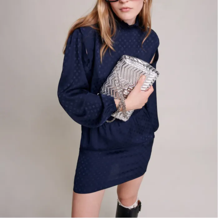 Maje Long Sleeved Dress Women's Dark Blue-2
