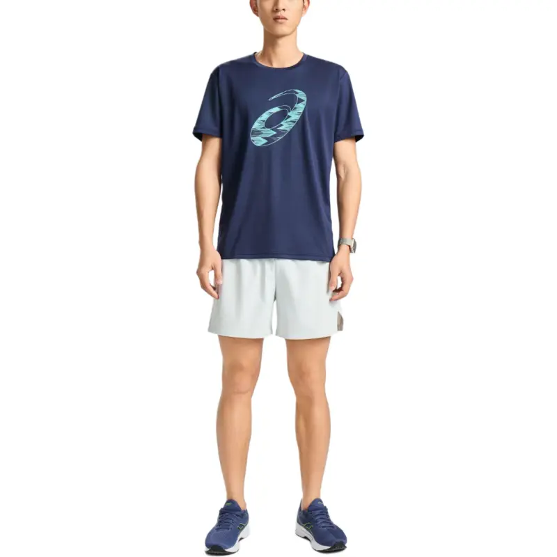 Asics T Shirts Men Dark Blue-5