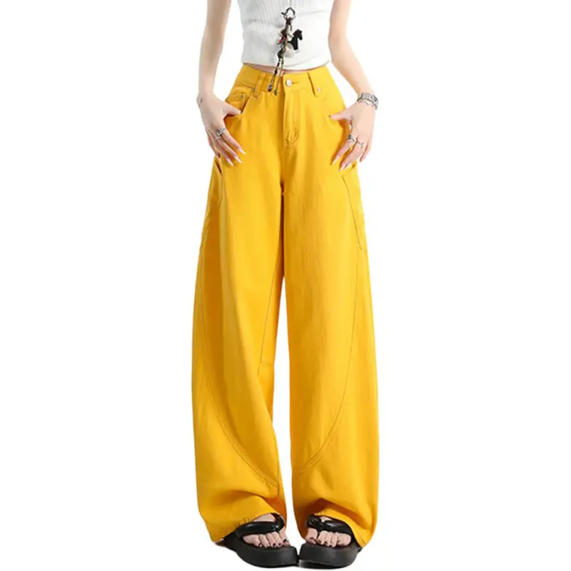 NHZN Jeans Women's Yellow-1