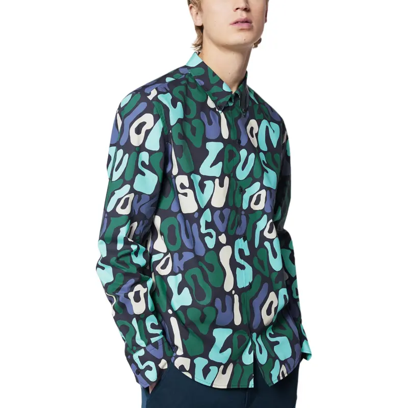 LOUIS VUITTON Shirt Men's Green-3