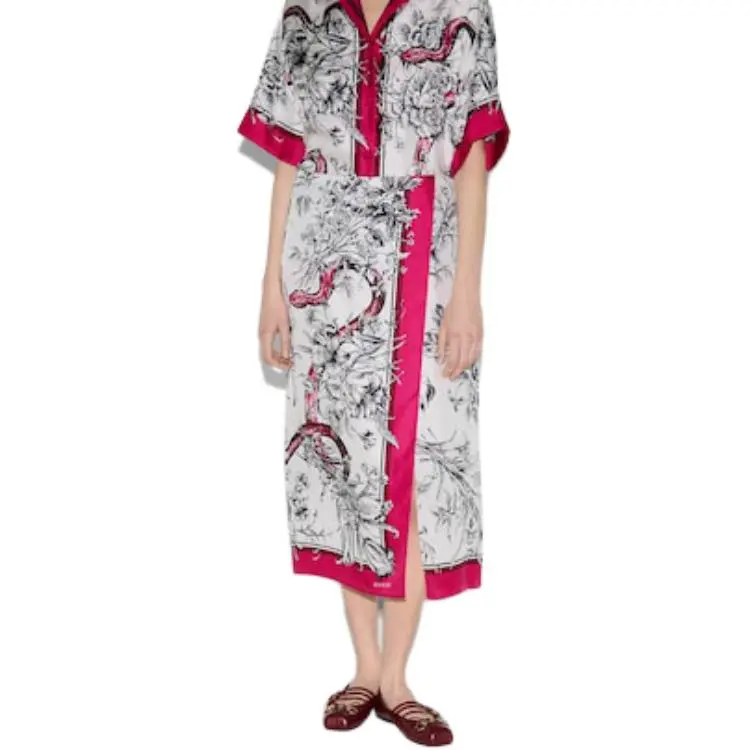 GUCCI SS25 Casual Long Skirt Women's Fuchsia-2