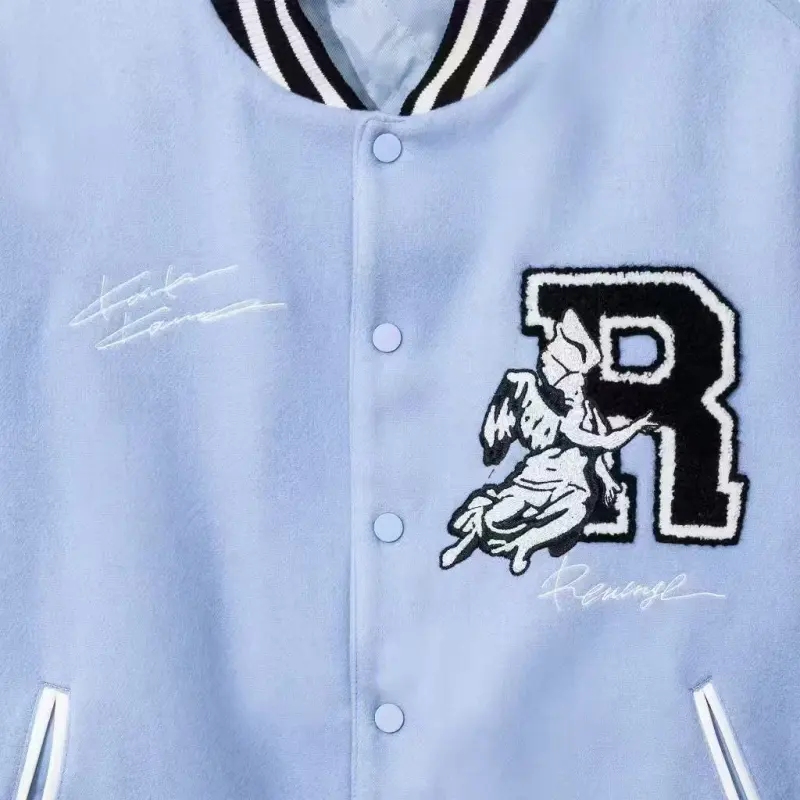 Revenge x KOSUKE KAWAMURA Baseball Jacket Unisex Sky Blue-2