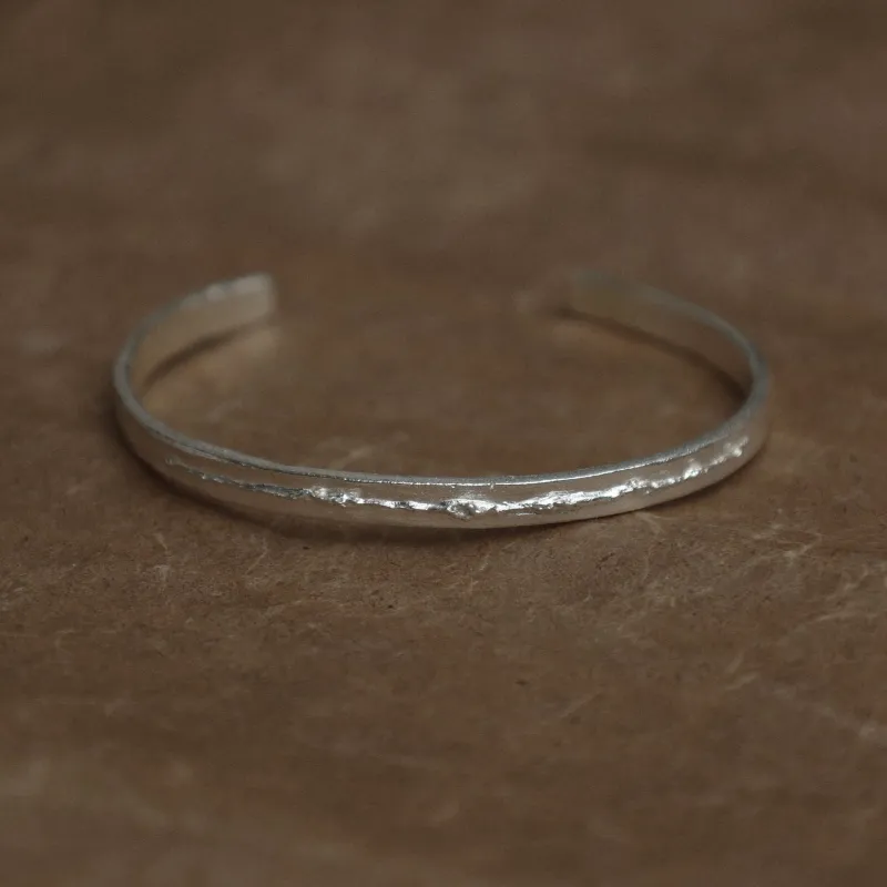 M.Wong 925 Sterling Silver, Adjustable Opening Yinyu Bangle Unisex-1